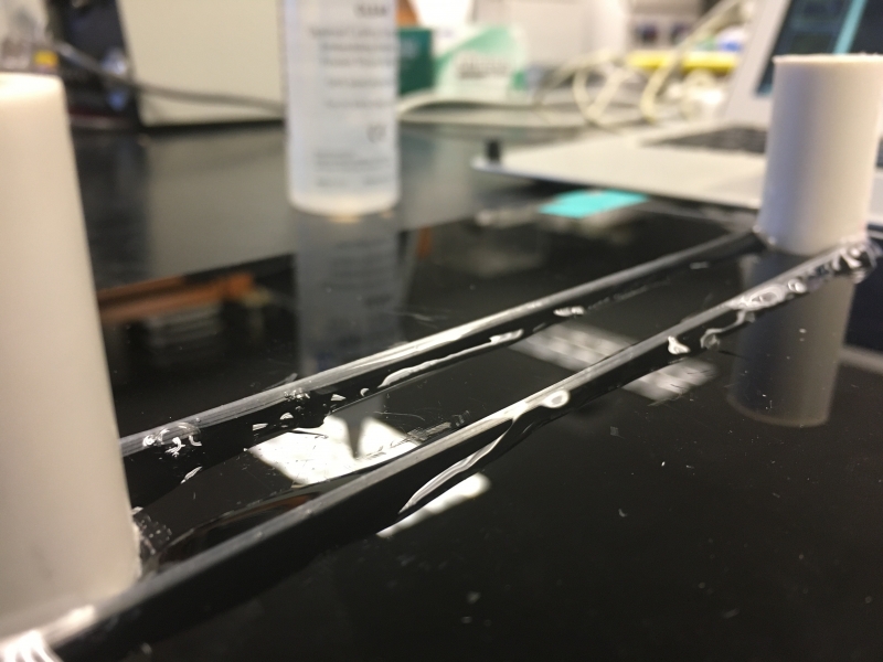 Lab equipment that shows how plastic fibers are mind for the research project.