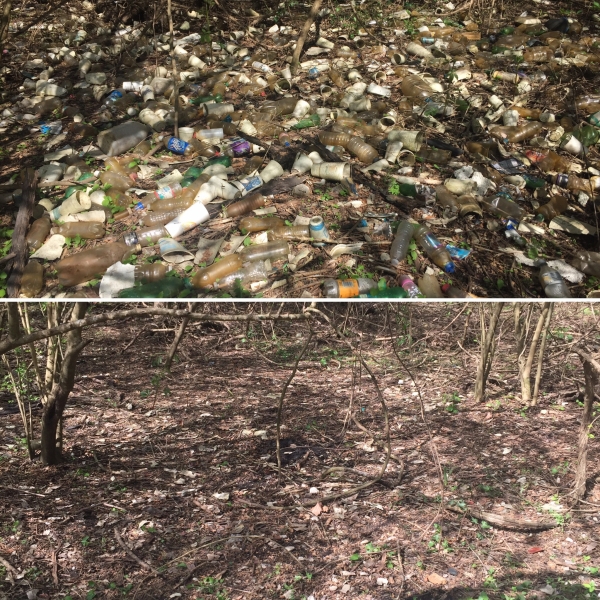 Debris in one mile creek.