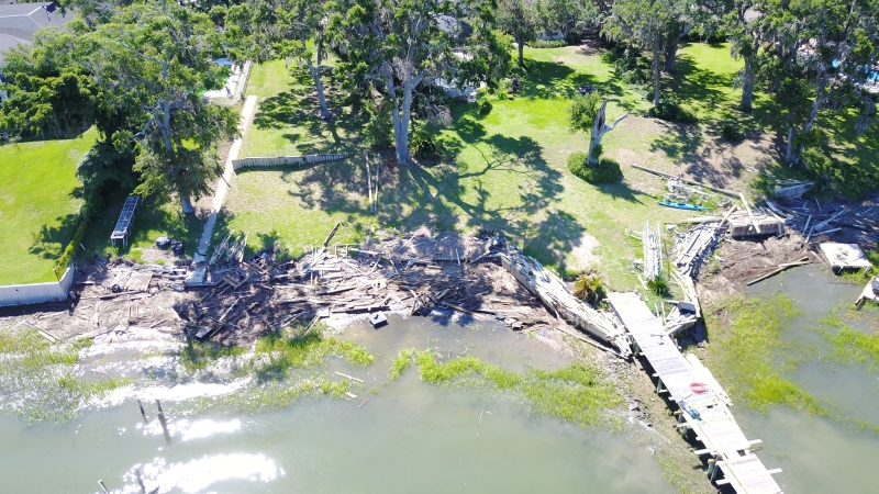 Dock debris from Hurricane Irma.