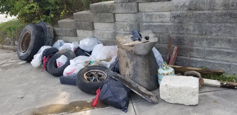 Pile of removed marine debris.