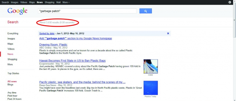 Screen shot of a google search.
