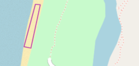 Map view of an established 100 meter shoreline survey site for the NOAA Marine Debris Monitoring and Assessment Project.