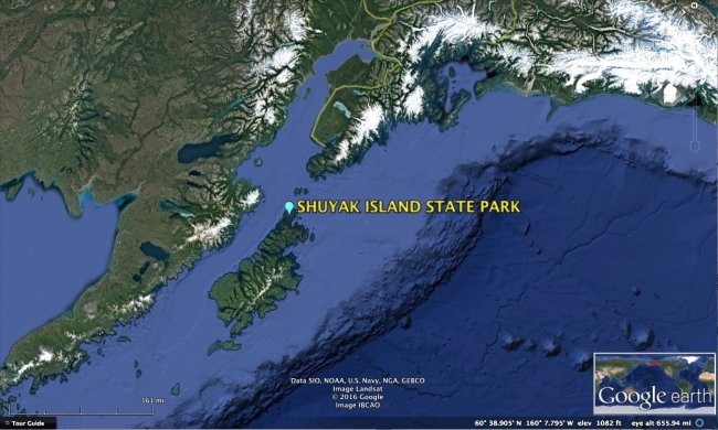 Map of Shuyak Island.