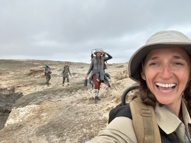 Removal team members hiking on Santa Rosa Island.