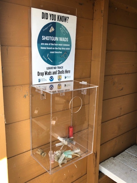 Shotgun wad receptacle at Eden Landing Ecological Reserve.