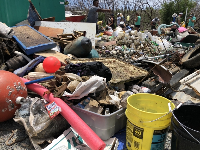 A pile of collected debris.