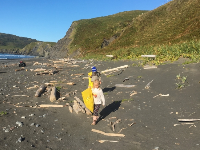 Volunteers cleaning up shorelines. 