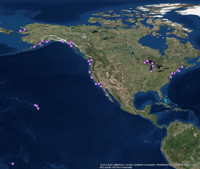 A map of the sample sites.