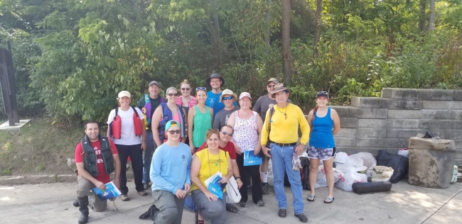 River cleanup volunteers. 
