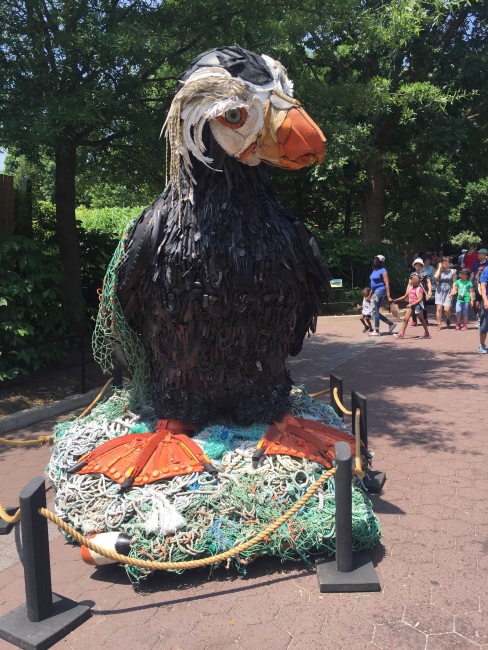 A sculpture of a puffin.