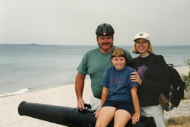 Family enjoying the outdoors on Mackinac Island.