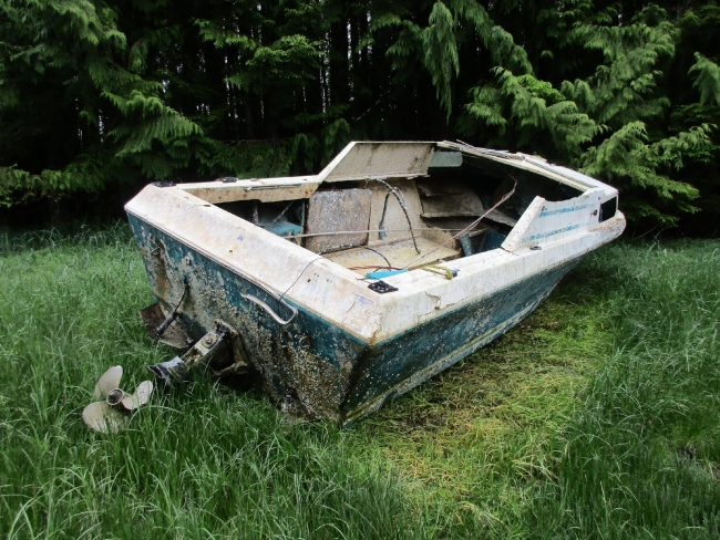 An abandoned skiff. 