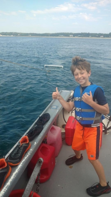 A student helping with surface sampling.