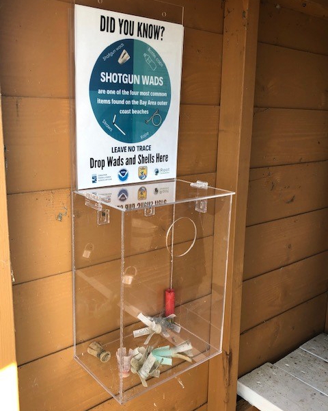 Shotgun wad receptacle at Eden Landing Ecological Reserve.