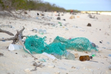Debris on a beach in the Northwestern Hawaiian Islands.