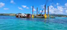 The Lady Carolina being prepared for removal. 