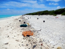 Debris on a Hawaiian beach.