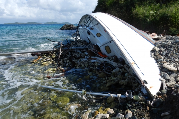 Storms can create derelict vessels such as this one located on St. Thomas, U.S. Virgin Islands.